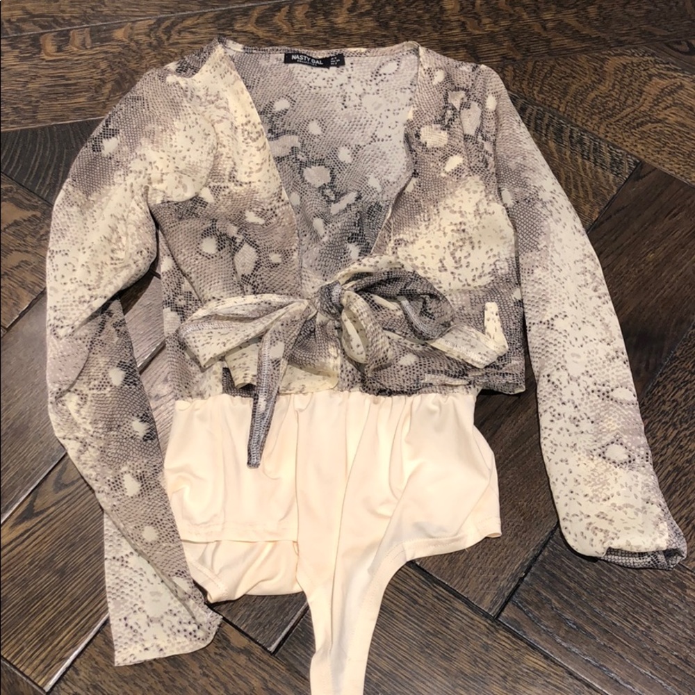 Nasty Gal Longsleeve Reptile Bodysuit
